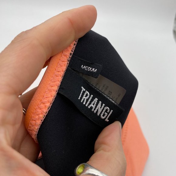 TRIANGL Scuba Neoprene Bikini Bottom Medium Peach Orange Summer Beach Vacation - Picture 2 of 7